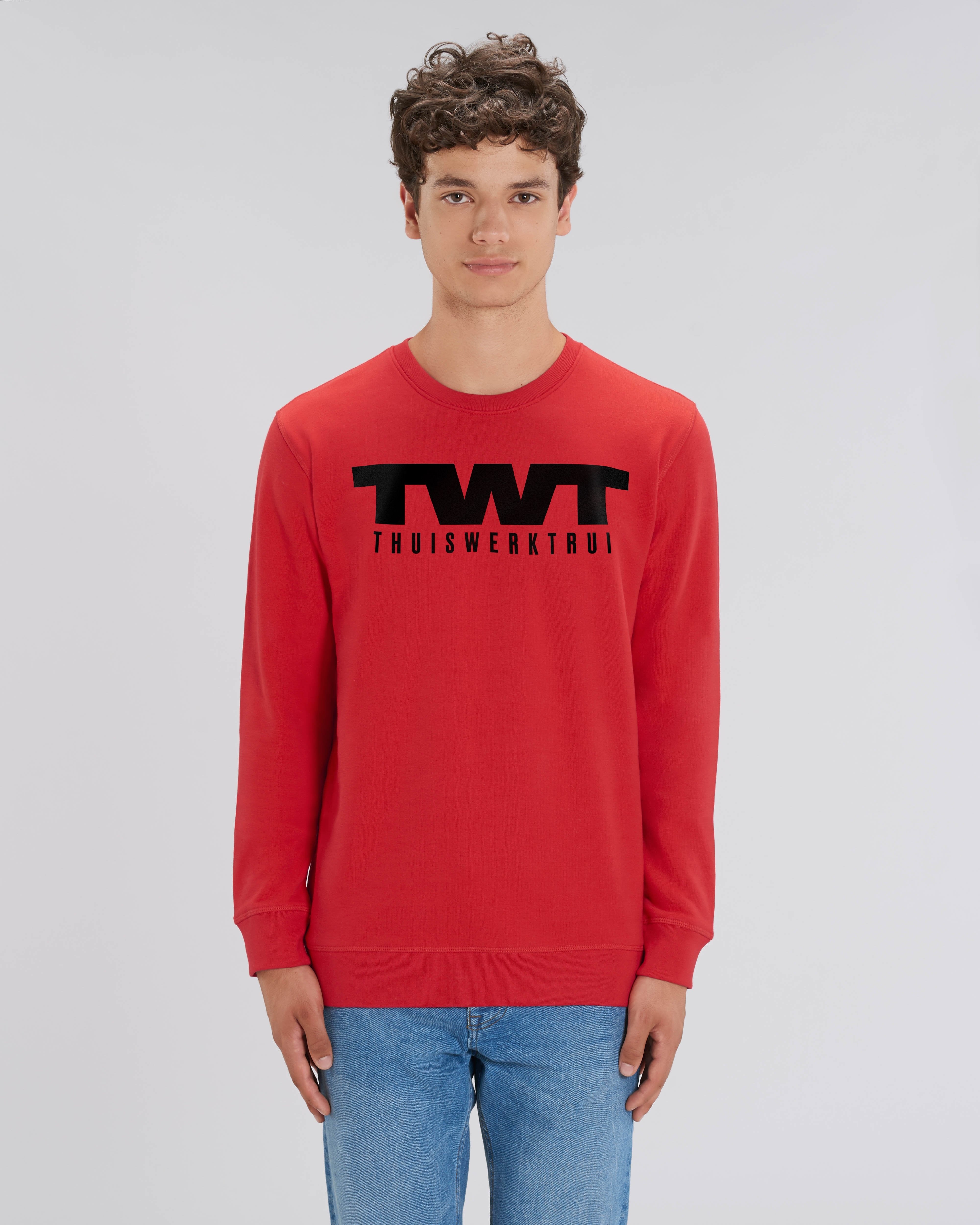 Sweatshirt met vet geschreven opdruk 'TWT en thuiswerktrui' - Zwart opdruk Sweatshirt met vet geschreven opdruk 'TWT en thuiswerktrui' - Zwart opdruk
