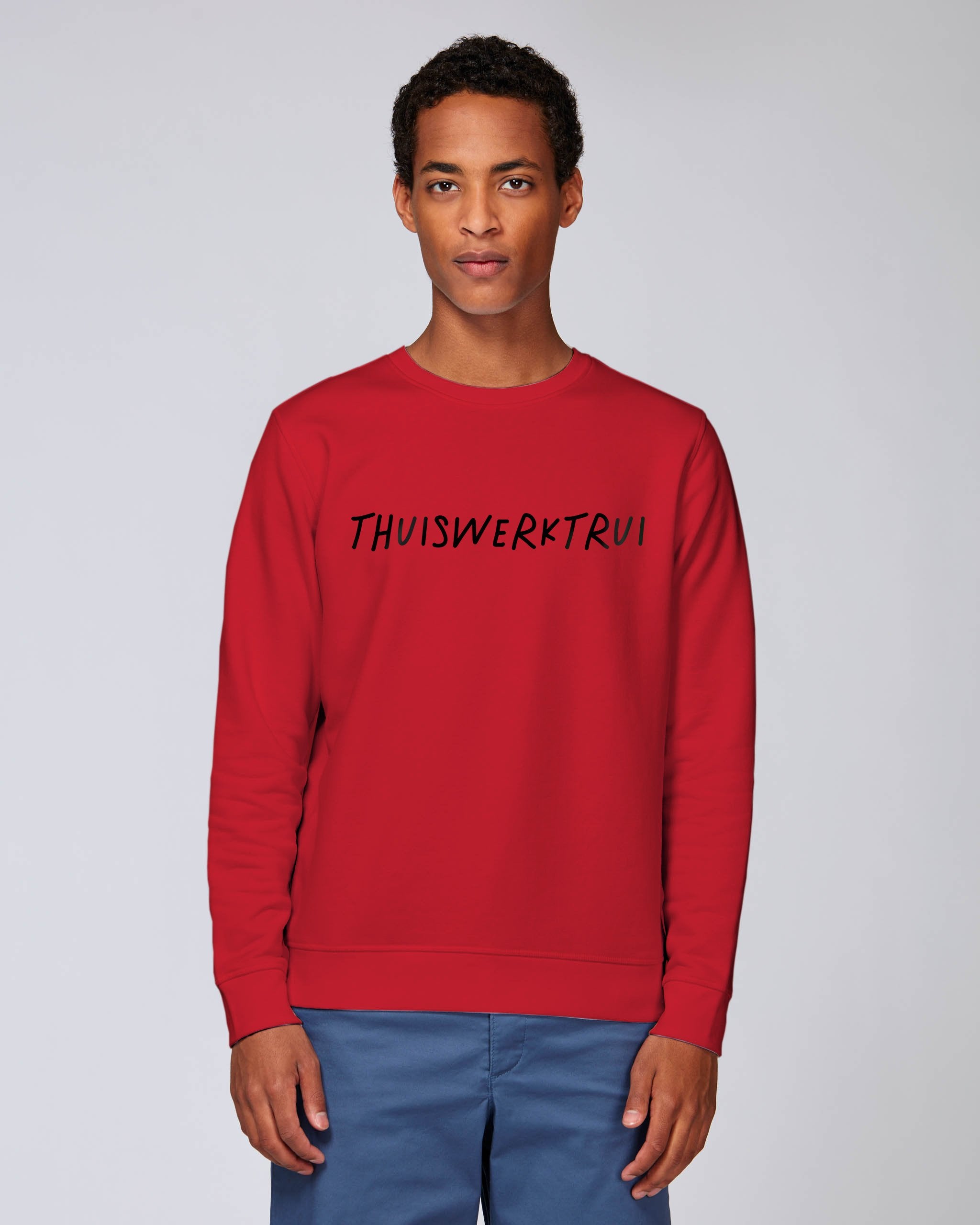 Sweatshirt met geschreven opdruk 'thuiswerktrui' - Zwart opdruk Sweatshirt met geschreven opdruk 'thuiswerktrui' - Zwart opdruk