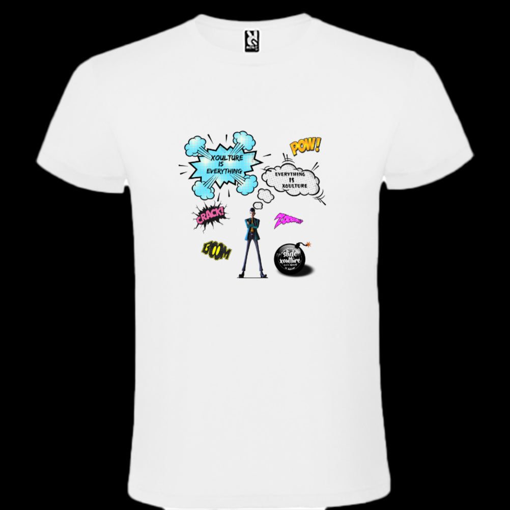 Slide Xoulture: Cartoon Xoulture 1. Detective Unisex Budget Round Neck T-Shirt | Roly Atomic 150