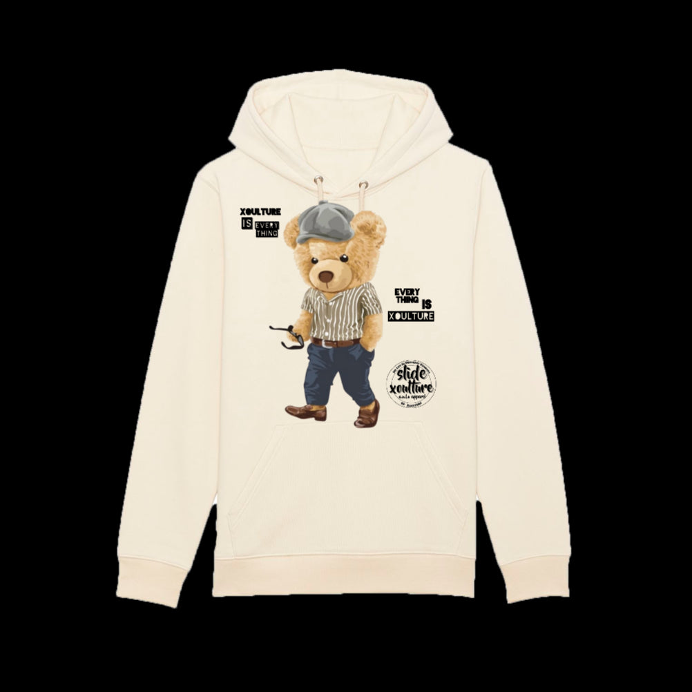 Slide Xoulture: Teddy Bear Xoulture 1. in neutral Unisex Eco-Premium Hoodie Sweatshirt | Stanley/Stella Cruiser STSU822