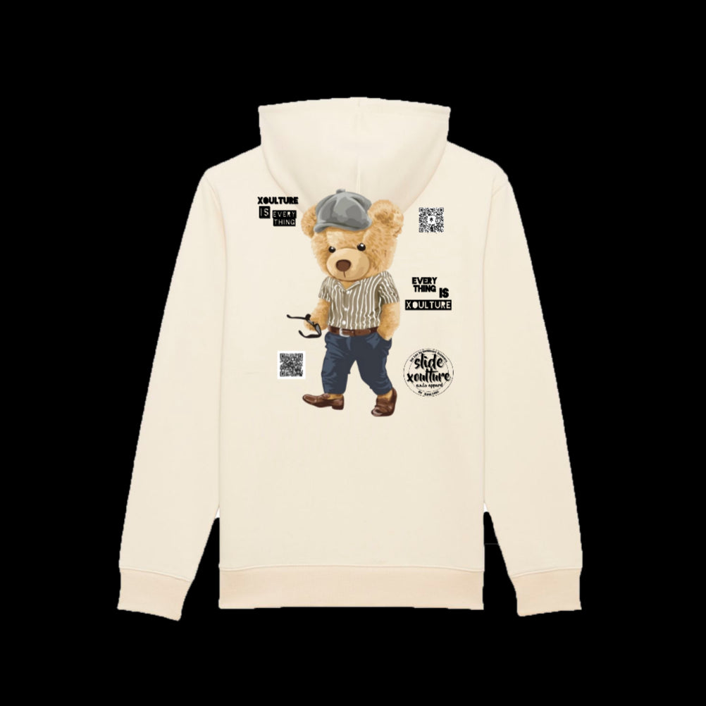 Slide Xoulture: Teddy Bear Xoulture 1. in neutral Unisex Eco-Premium Hoodie Sweatshirt | Stanley/Stella Cruiser STSU822