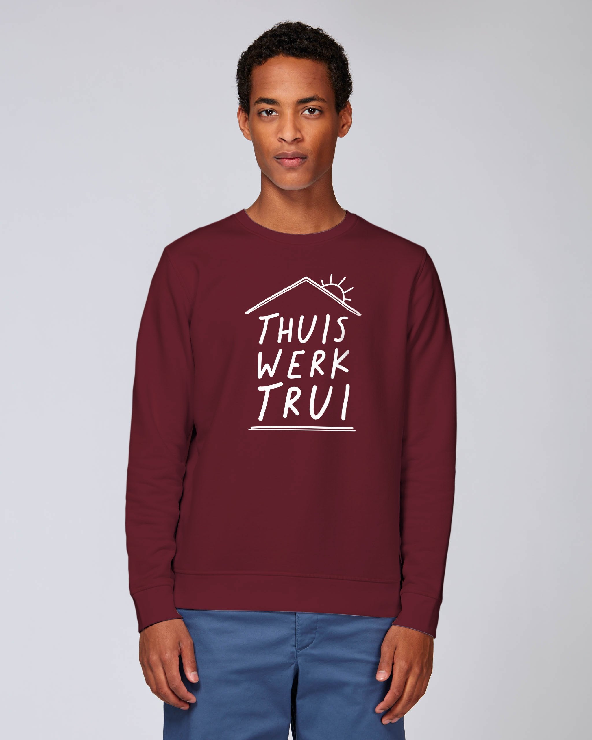 Sweatshirt met huisje - Witte opdruk