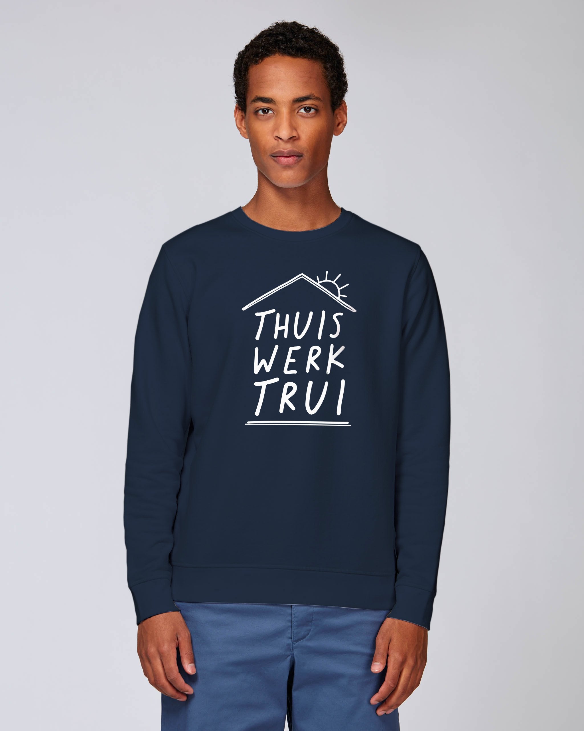 Sweatshirt met huisje - Witte opdruk