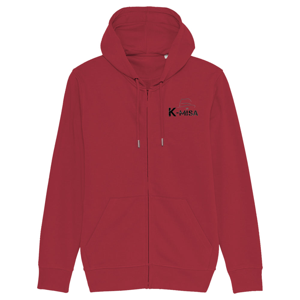 K-Misa Unisex Eco-Premium Zip-Thru Hoodie (STSU820) - Logo Noir