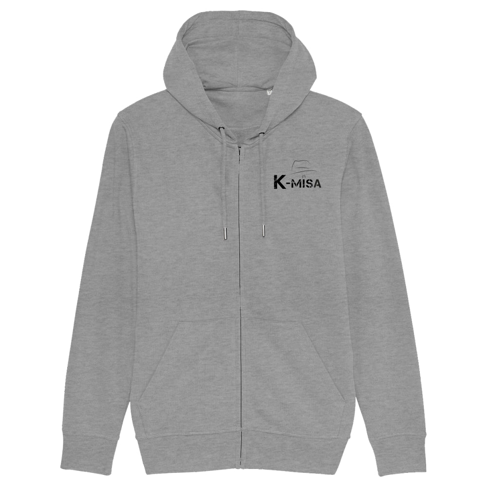 K-Misa Unisex Eco-Premium Zip-Thru Hoodie (STSU820) - Logo Noir