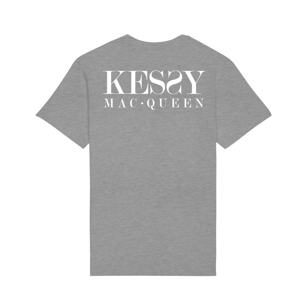 Kessy Mac Queen Unisex Eco-Premium Crew Neck T-shirt - White Logo